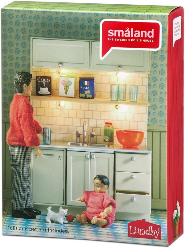 Lundby Smaland Küchen-Set (Art. 60-2094) mit Beleuchtung (funkt. nicht im aktuellen Puppenhaus Life)