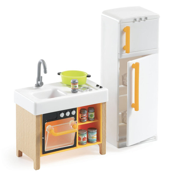 DJECO Puppenhaus - kompaktes Küchen-Set (DJ07833)